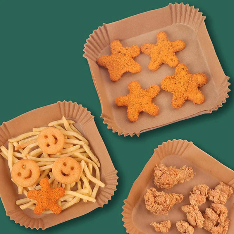 Friggitrice ad aria usa e getta fodera in carta da forno vassoio da cucina griglia in carta pergamena accessori per friggitrice ad aria