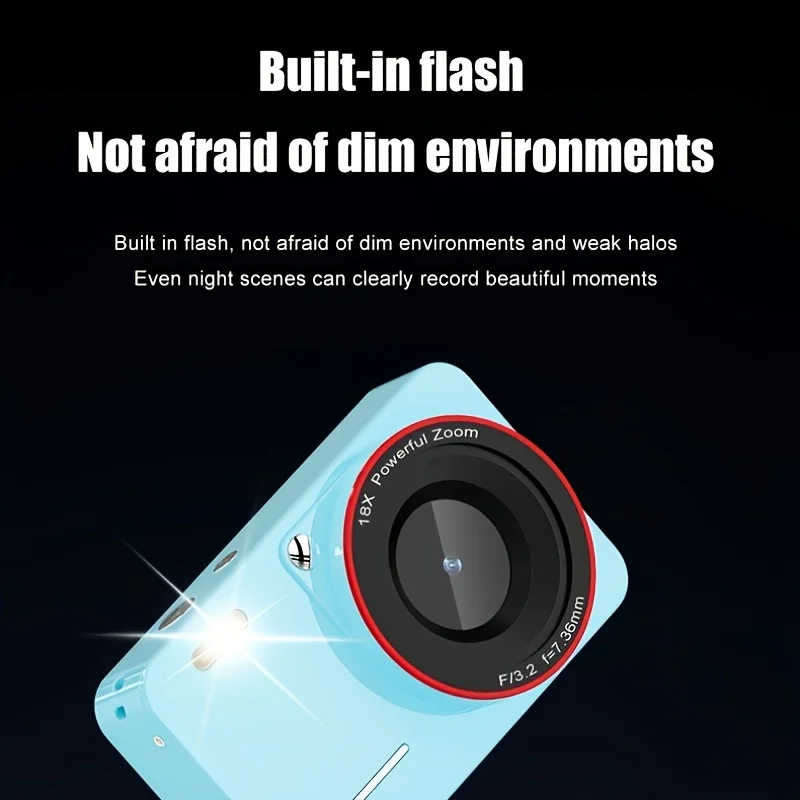 كاميرا رقمية محمولة CCD شاشة 2.8 بوصة 64 ميجابكسل ضبط تلقائي للصورة 18X تكبير هايت بكسل كاميرا صغيرة 1080P كاميرا فيديو كاميرا سيلفي