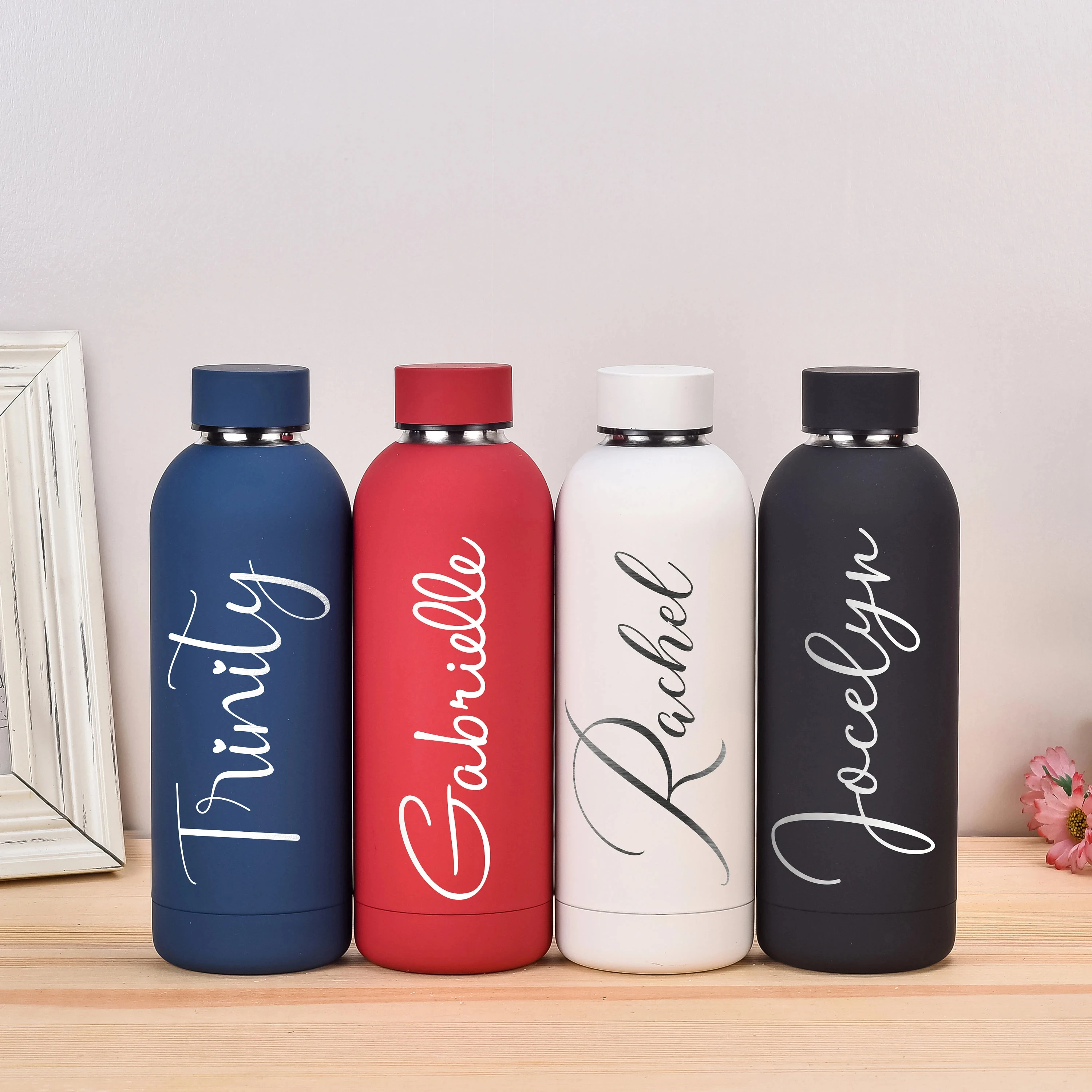 500ml Free Personalized Water Bottle Bridesmaid Proposal Custom Bottle Name for Wedding Souvenirs Bridesmaids Gift