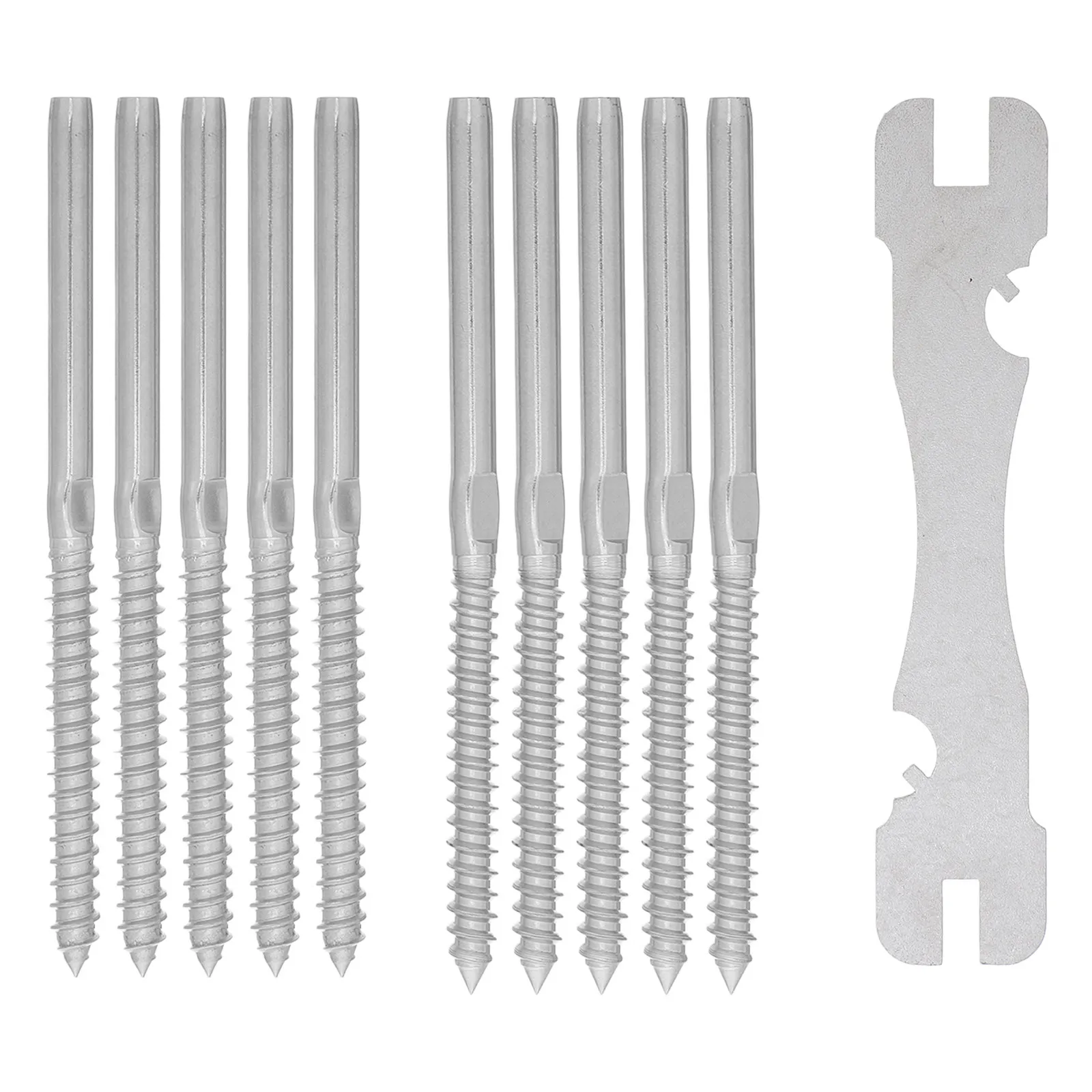 1Set Forged Stainless Steel Cable Railing Tension Screw Dual Thread for Deck Balcony Wire Handrail Kits Outdoor Cable Railing