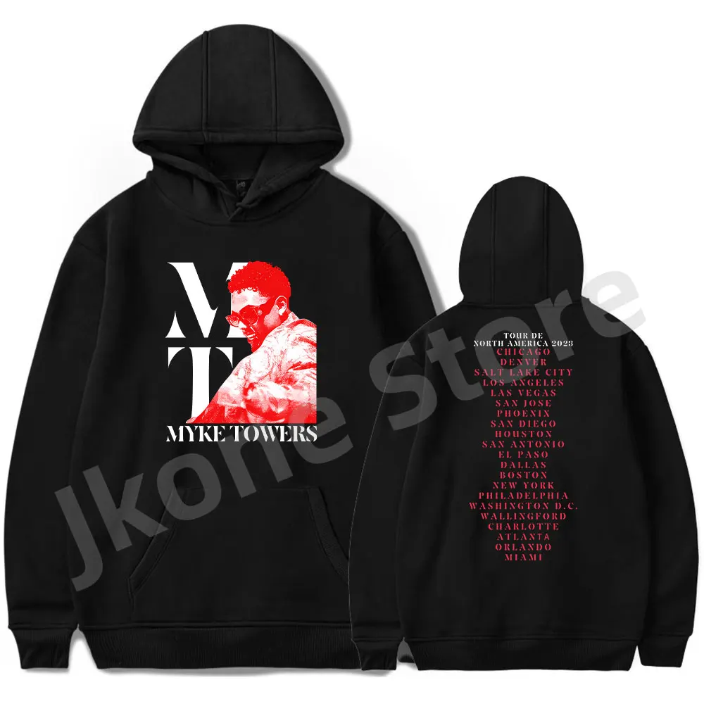 Myke Towers Lveu Na 23 Hoodies Rapper Tour Merch Long Sleeve Women Men Fashion Casual Sweatshirts