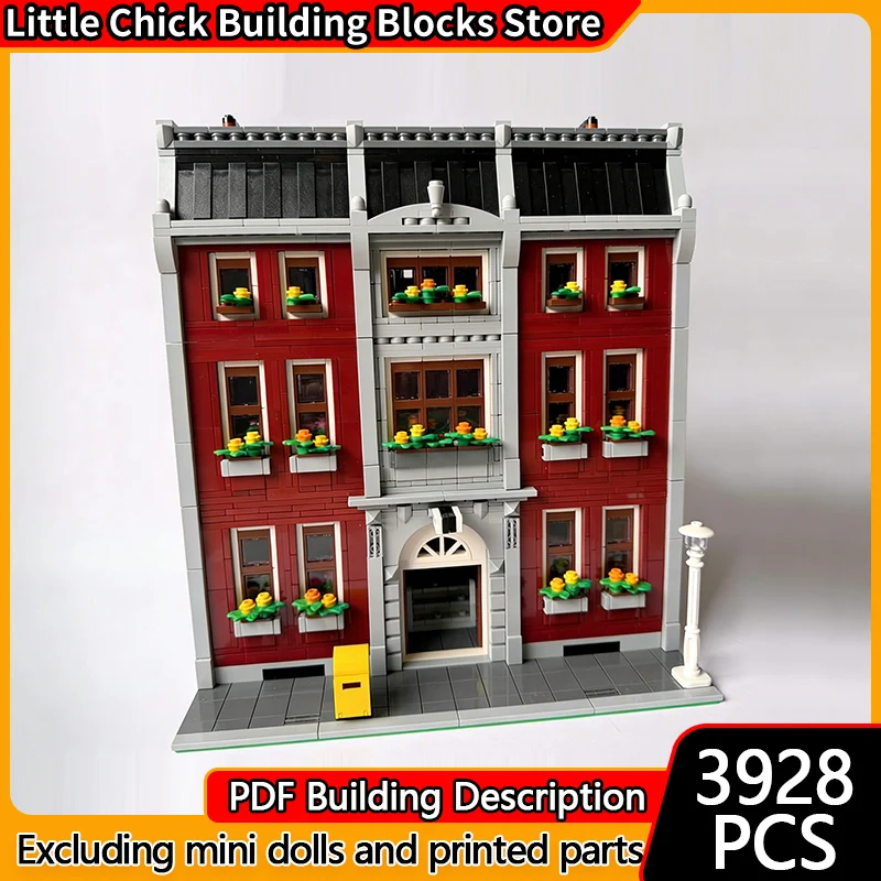 

City Street View Model MOC Building Bricks City Center Post Office Modular Technology Children Holiday Gifts Assemble Toys Suit