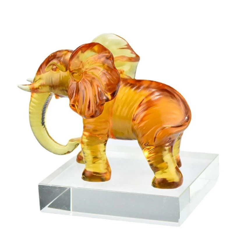 Figuras De Elefante De Cristal decorativas para sala De estar, artesanía De Cristal De alta calidad, objeto decorativo, regalos De empresa