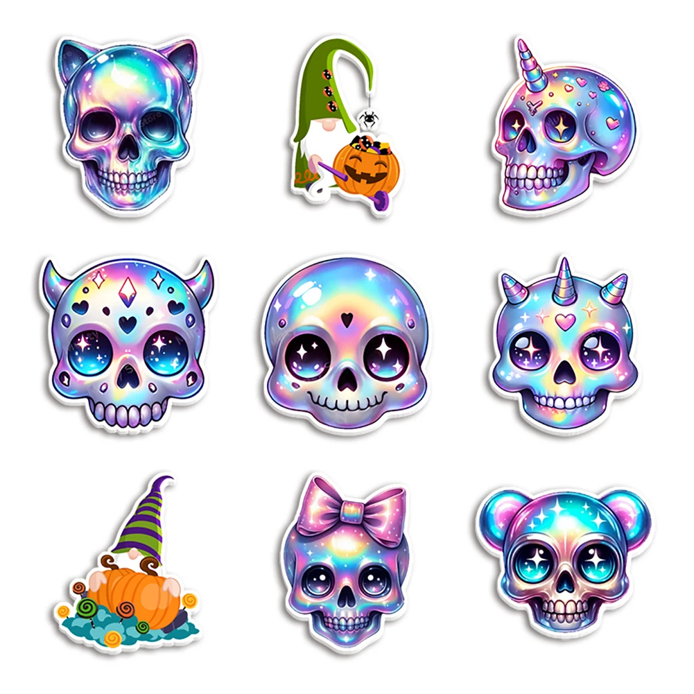 Halloween Skeletons Bat Resin Planar Flatback Clear Acrylic Glitter Acrylic For DIY Phone Case Hair Bow 10 Pieces/lot