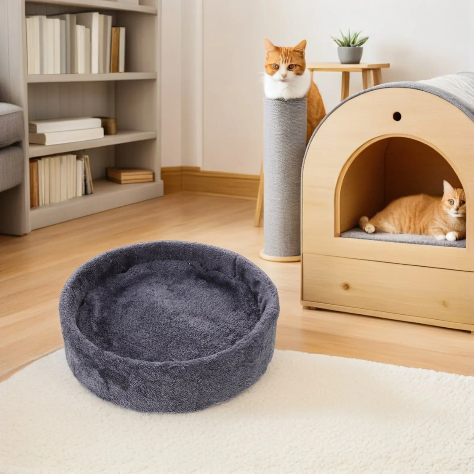 Cat Tree Bed Replacement Hammock Soft Fleece Nest Basket Cushion 11.8x11.8 Cat Tree Tower Accessories Round Top Cushion Bed view 6