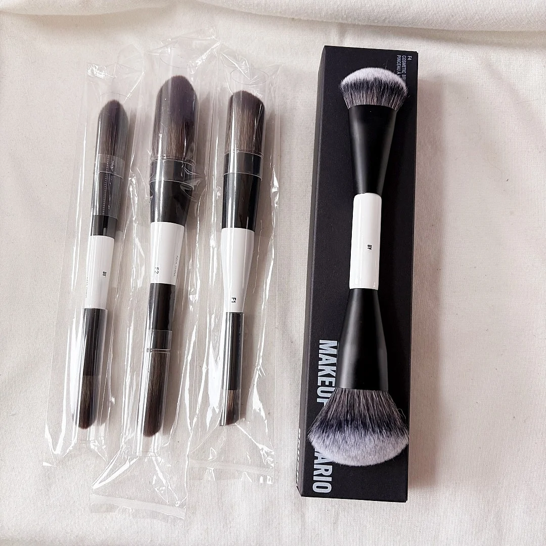F1 rubor de contorno de doble punta F2 brocha para polvo F3 resaltar brochas de maquillaje de pelo sintético suave colorete resaltador brochas cosméticas