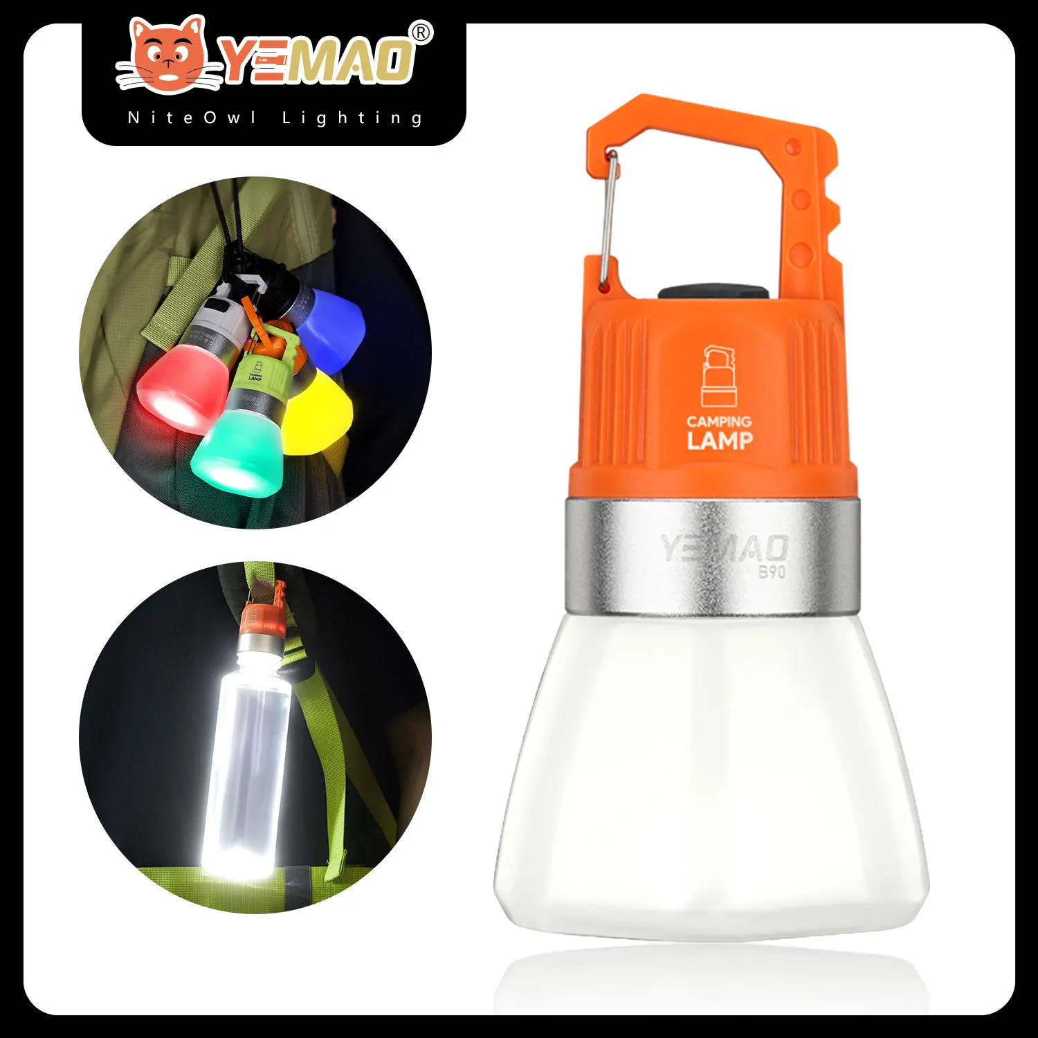 

B90 Children's Lanterns Rechargeable LED Camping Lantern Portable Torch Tent Light Emergency Fun Bottle Cap Light Flashlight
