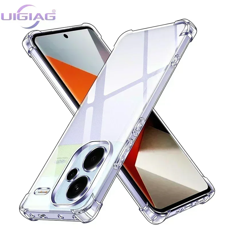 Transparent Shockproof Silicone Soft Case For Xiaomi Redmi Note 13 12 Pro Plus Pro+ 4G 5G Luxury Ultra Thin Clear Shell Cover