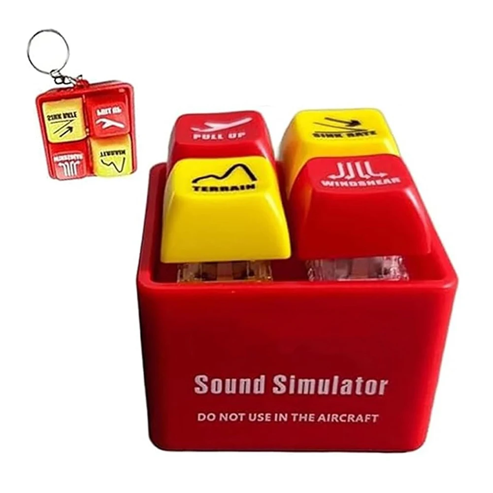 B737 Airplane Emergency Alert Keychains Warning Sound Simulator Aviation Flight Crew Alert Booster Keychain home Ornament