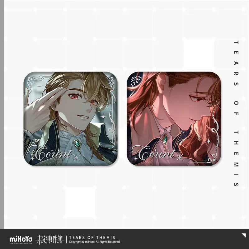 Official MiHoYo Tears of Themis series Luke Pearce Artem Wing Vilhelm Anime 8cm square badge brooch Ornament Halloween Gift view 2