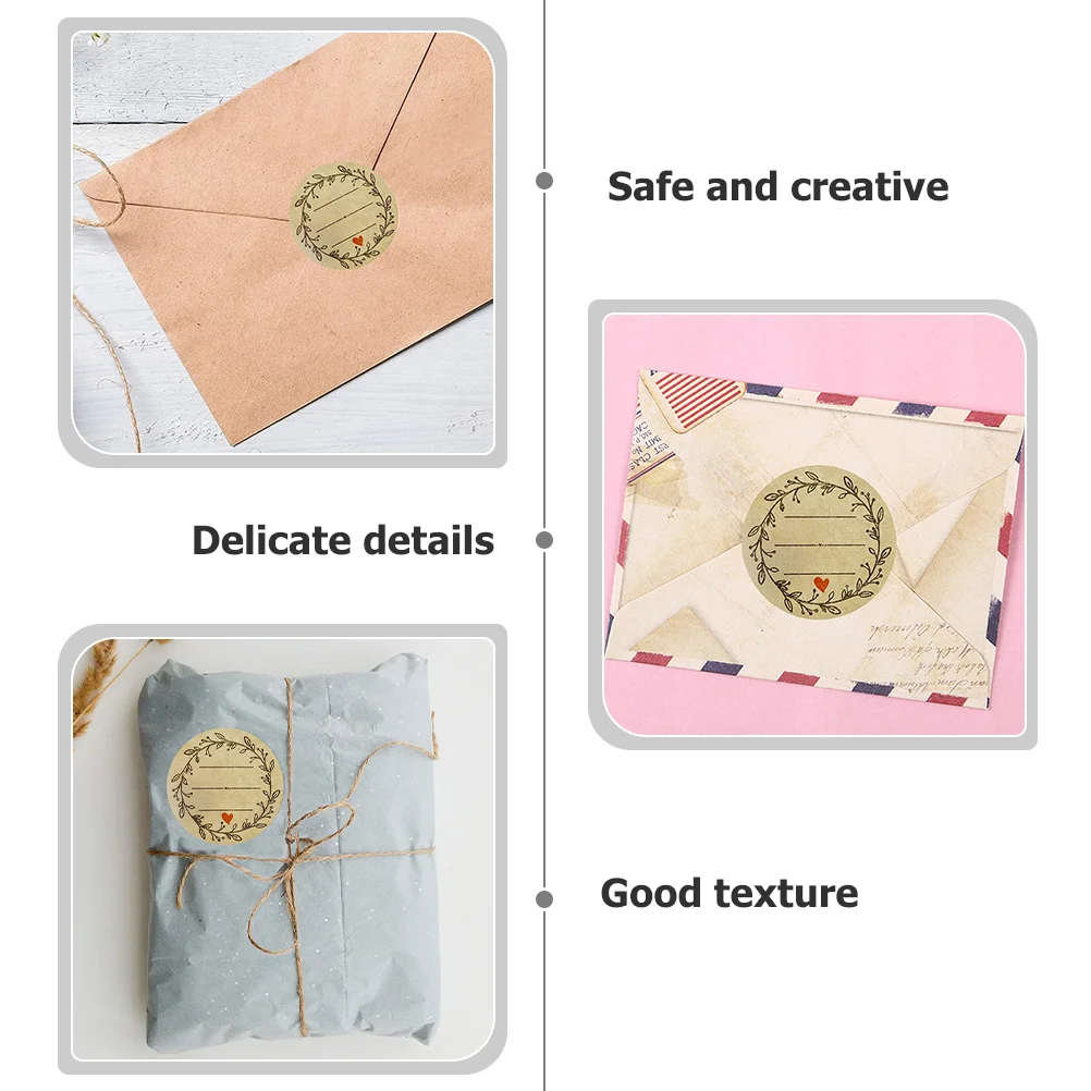 500 Pcs Stickers Baking Gift Label Packing Kraft Paper Decorative Seal Package Sealing Candy Bag