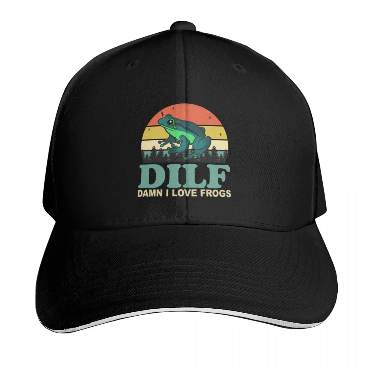 DILF Damn I Love Frogs Baseball Cap Dropshipping fun hats derby hat Mountaineering Women Beach Fashion Men's