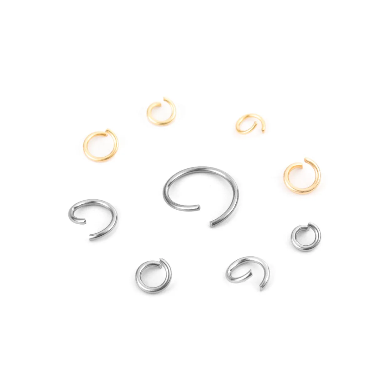 100-200 قطعة/الوحدة الفولاذ المقاوم للصدأ سبليت خواتم الذهب/الصلب اللون المفتوحة الانتقال خواتم DIY بها بنفسك العثور على المجوهرات صنع موصل الملحقات #4