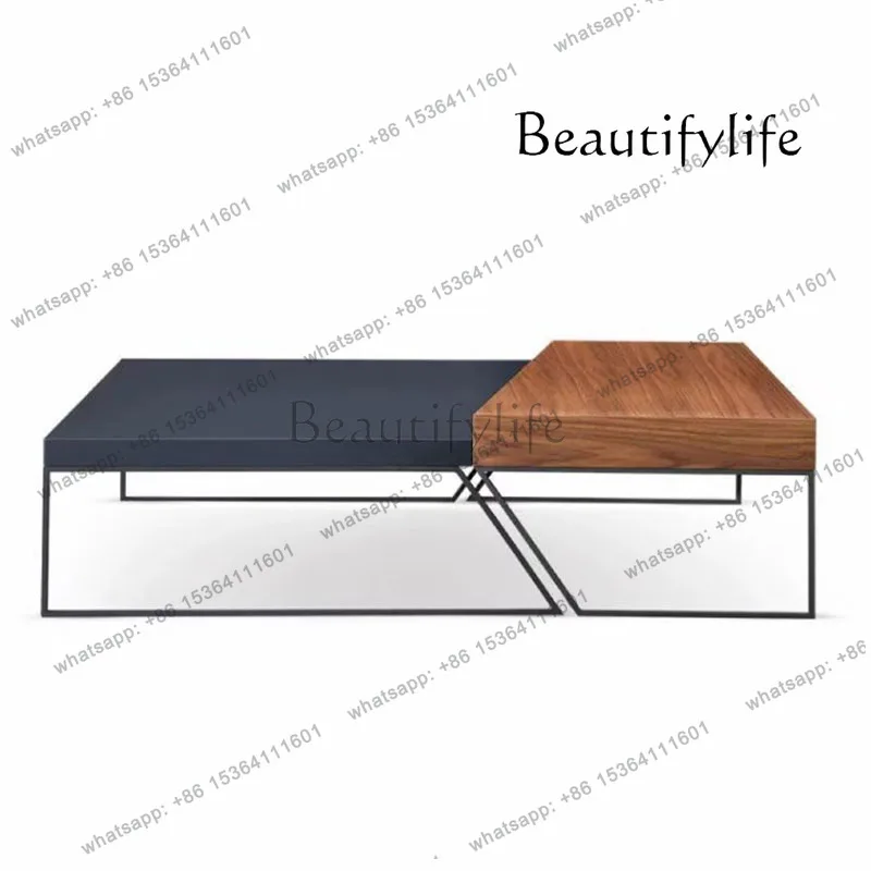 

Designer Living Room Coffee Table Luxury Metal Wood Modern Coffee Tables Base Square Design Table Basse De Salon Furniture Home