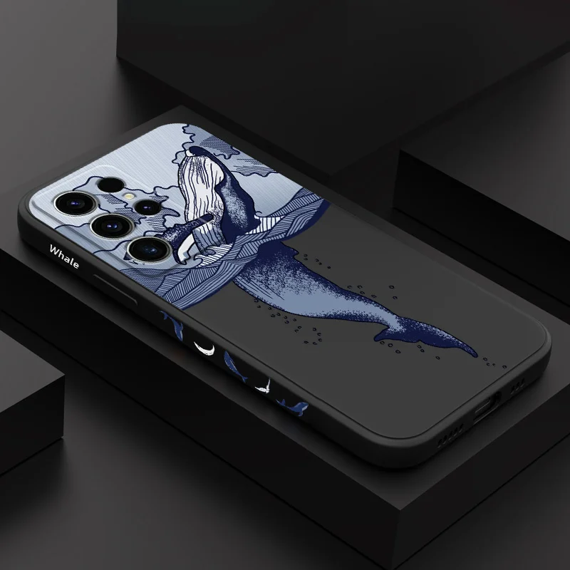 Walvis Springen Telefoon Case Voor Samsung Galaxy S25FE S24 S23 S22 S21 S20 S10 S10E S9 Ultra Plus FE Note 20 Ultra 10 9 Plus Cover