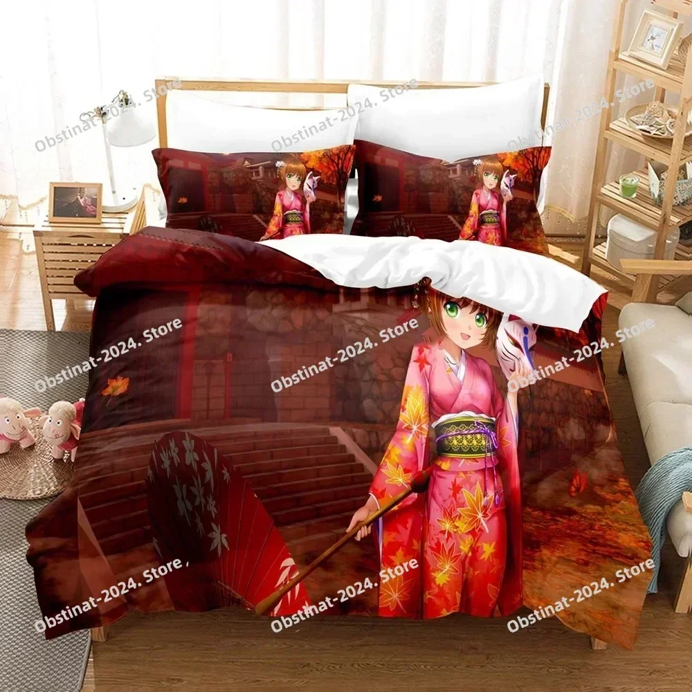 3D Print Cardcaptor Sakura Bedding Set Duvet Cover Bedroom Comforter Single Twin King ​Size Quilt Cover Home Textile