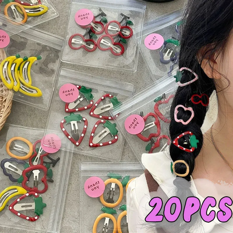 Pinza para el pelo BB de fruta de fresa dulce, Clips laterales para mujeres, niñas, niños, horquilla, regalo, accesorios para el cabello, adorno para la cabeza