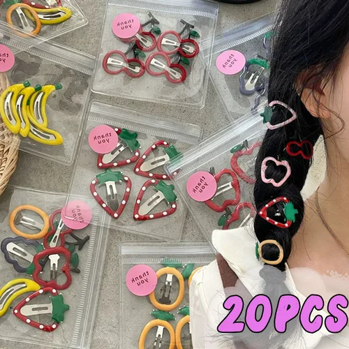 Pinza para el pelo BB de fruta de fresa dulce, Clips laterales para mujeres, niñas, niños, horquilla, regalo, accesorios para el cabello, adorno para la cabeza