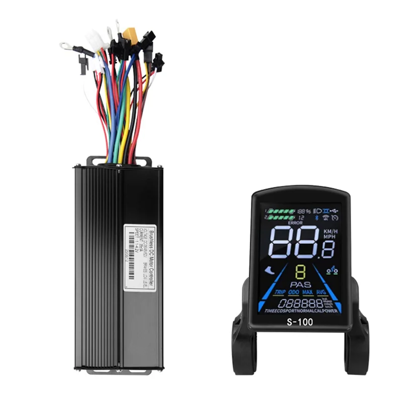

S-100 Electric Bike Display Meter 35A 36V/48V/52V Sine Wave Controller Kit For E-Bike For Scooter Accessories Modification