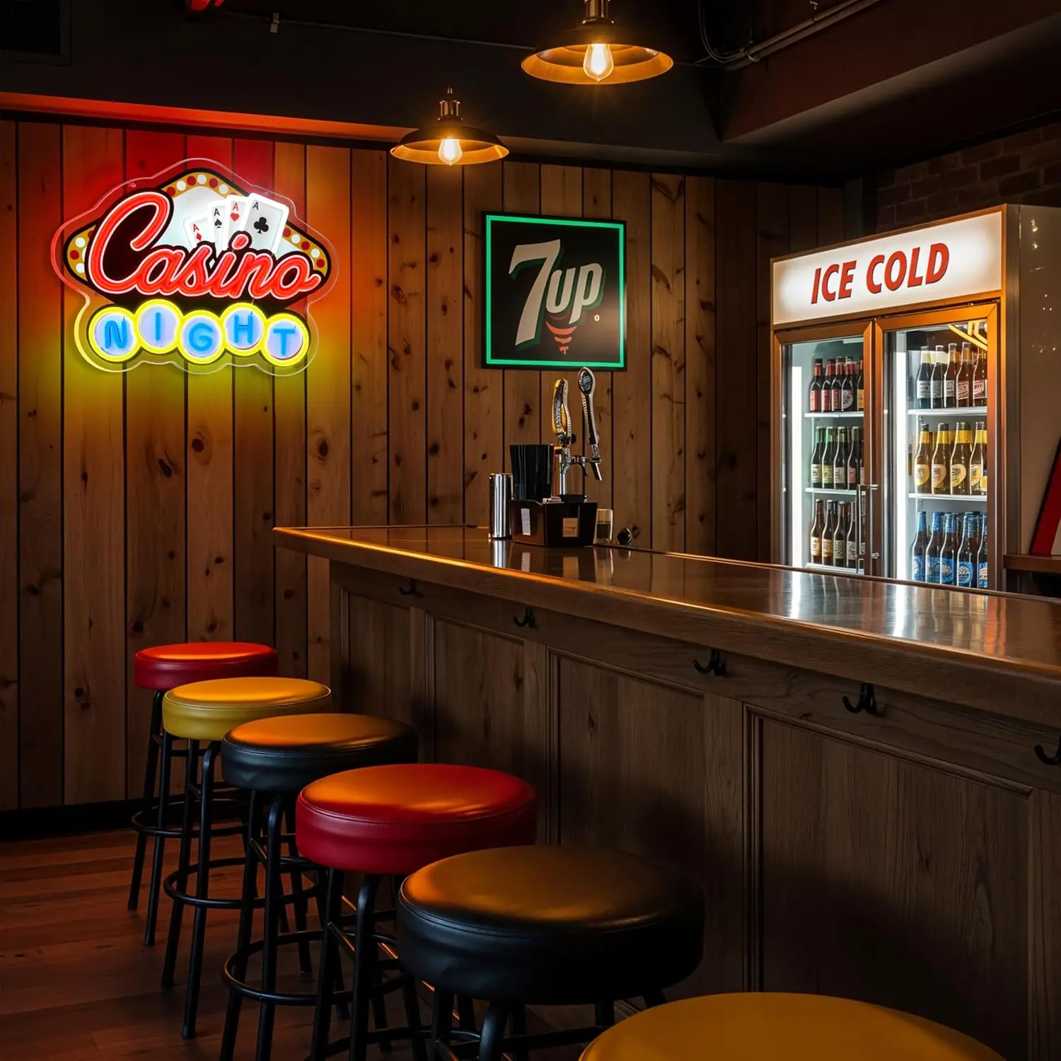 Letrero de neón de Casino, letrero de luz de neón LED regulable USB, decoración artística de pared para sala de jugadores, dormitorio, sala de estar, Bar, fiesta, regalos de cumpleaños