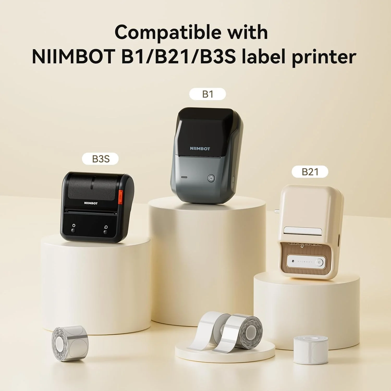 Niimbot B1 B21 Прозрачная самоклеящаяся этикеточная бумага для мини-портативного термопринтера для изготовления этикеток, прозрачная круглая наклейка
