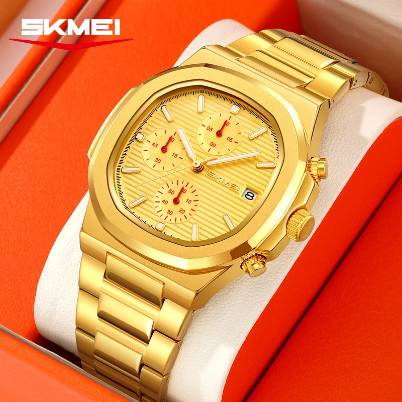 SKMEI Casual Business Quartz Watch for Men with Luminous Hands, Popular Lightweight Luxury Waterproof Watch