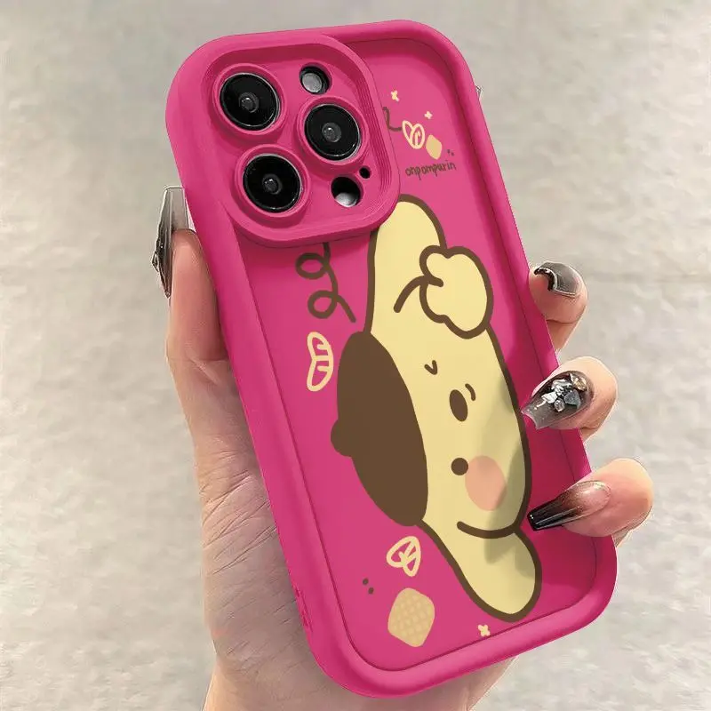 New Sanrio Pom Pom Purin Girl Phone Case For Iphone 15 14 13 12 11 Pro Max 7 8 Plus X XR XS Max Mini Transparent Phone Cover