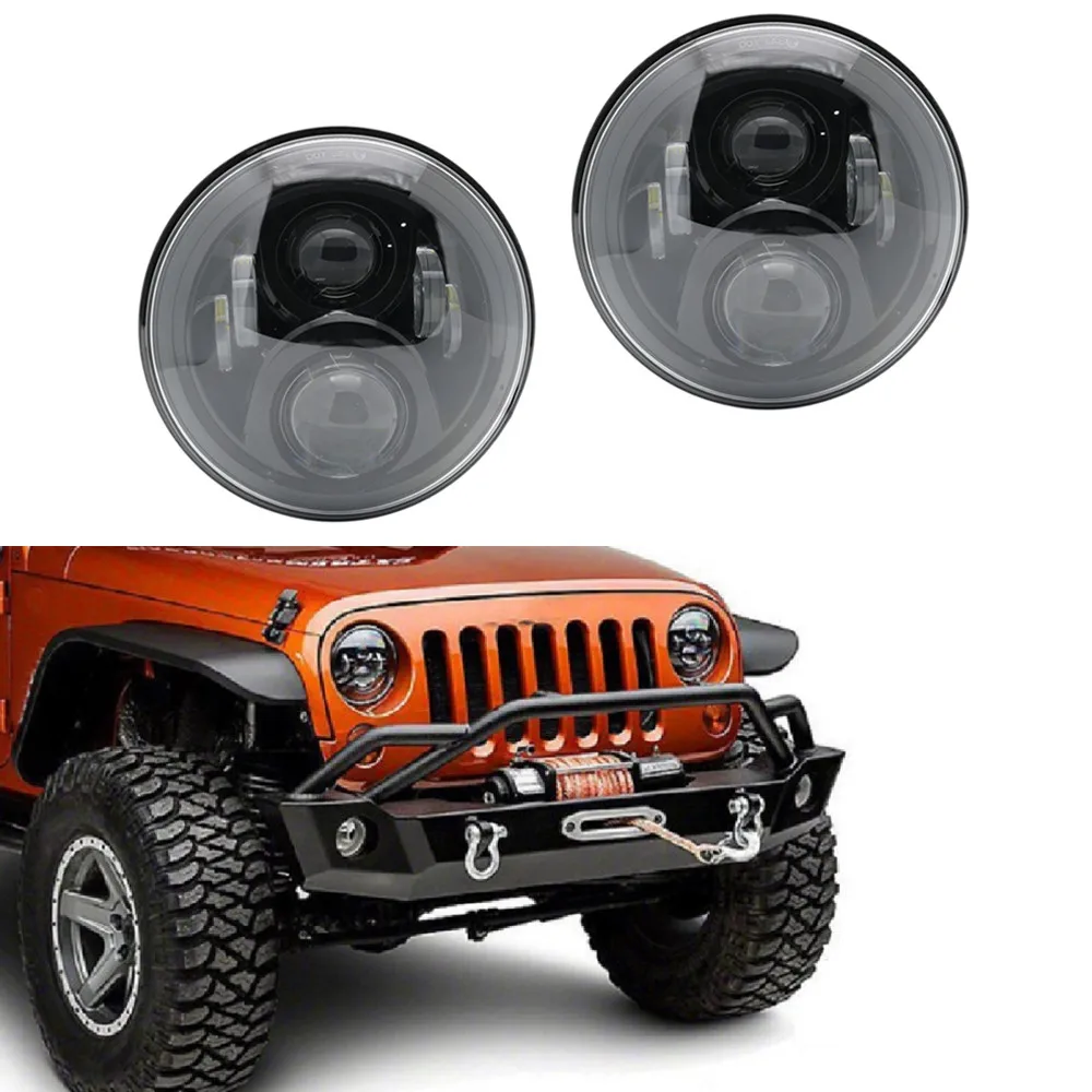 For Nissan Patrol Y60 Hummer Car 7inch LED Headlight For Jeep Wrangler TJ JK LJ CJ Land Rover Defender 7inch Motorcycle Headlamp