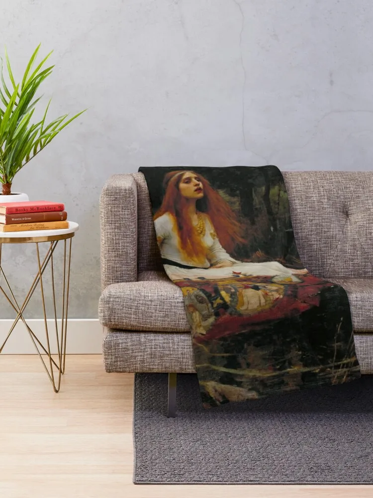 The Lady of Shalott -John William Waterhouse Throw Blanket tweed blanket velor blankets blanket for baby decorative bed blankets