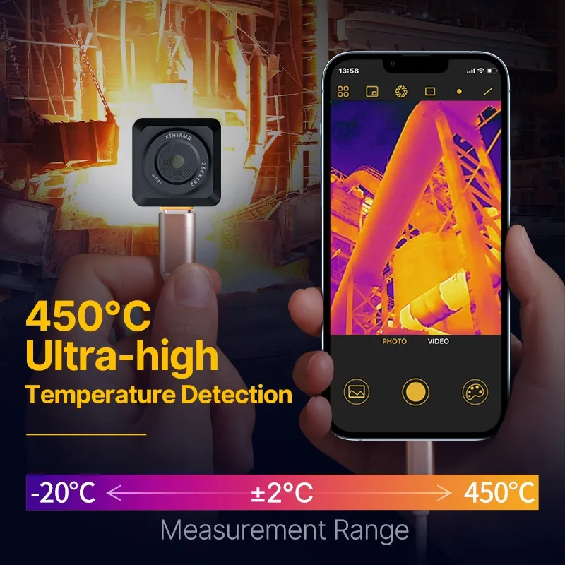 Imagem -03 - Infiray-imager Térmico para Android Tipo-c Ferramenta de Teste de Falha Termômetro Móvel Câmera Térmica T2s Plus Circuito Pcb