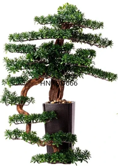 Simulated Plant Welcome Pine Bonsai Red Maple Lohan Pine False Green Plant Potted Plant