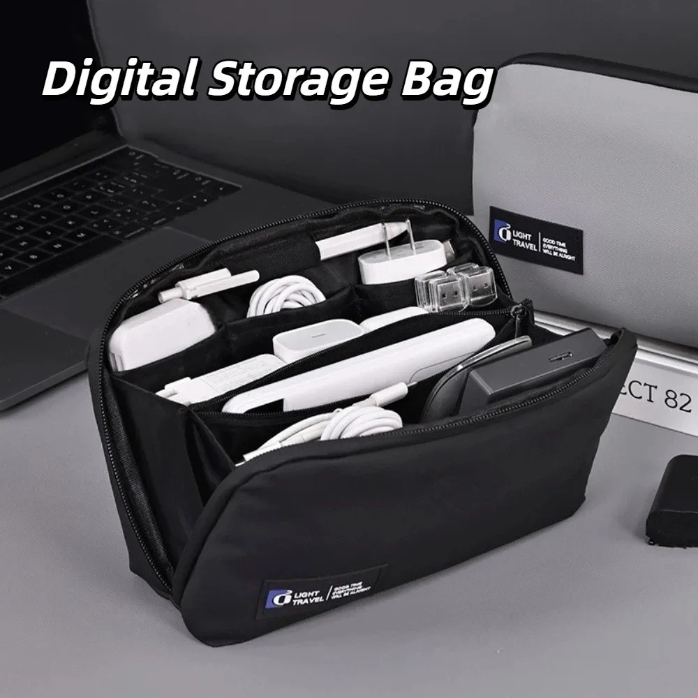 حقيبة تخزين المنتجات الرقمية متعددة الطبقات، سعة كبيرة، متعددة الوظائف، منظم الكابلات، مقاومة للغبار، متعددة الطبقات