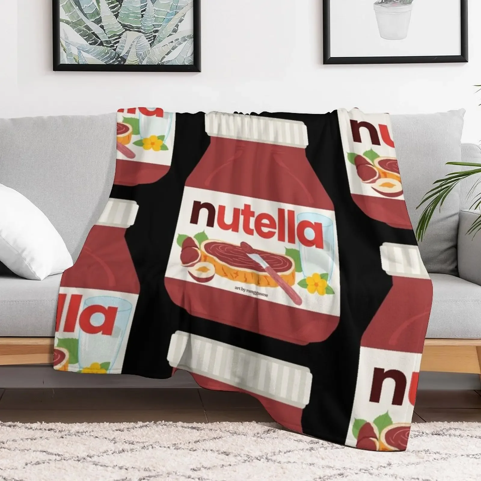 Nutella - Jar Chocolate Hezelnut Cocoa Spread Throw Blanket wednesday Sofa Quilt Stuffeds Blankets