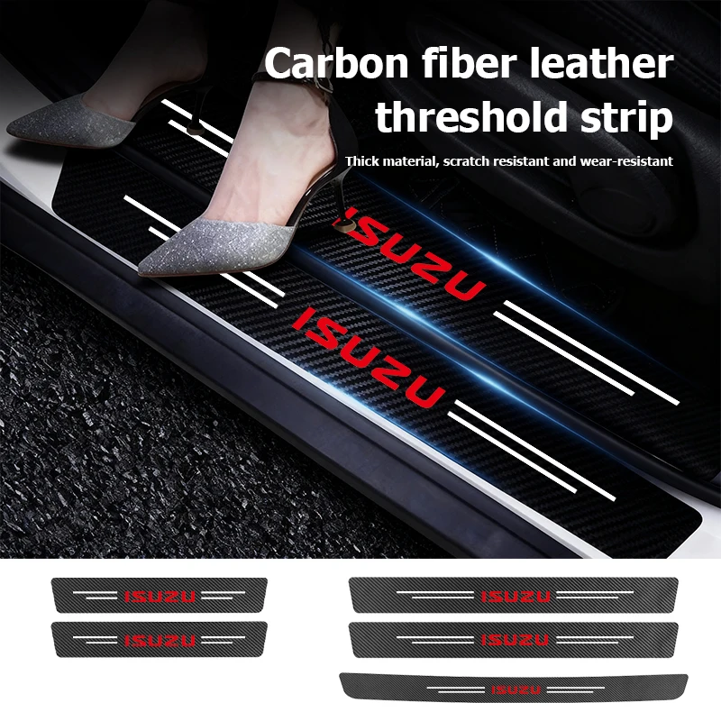 Tira protectora anticolisión para alféizar de puerta de coche, pegatina de fibra de carbono para Isuzu D-MAX D MAX Dmax I II WFR VAN NFR ATV TROOPER 4X4 WFR