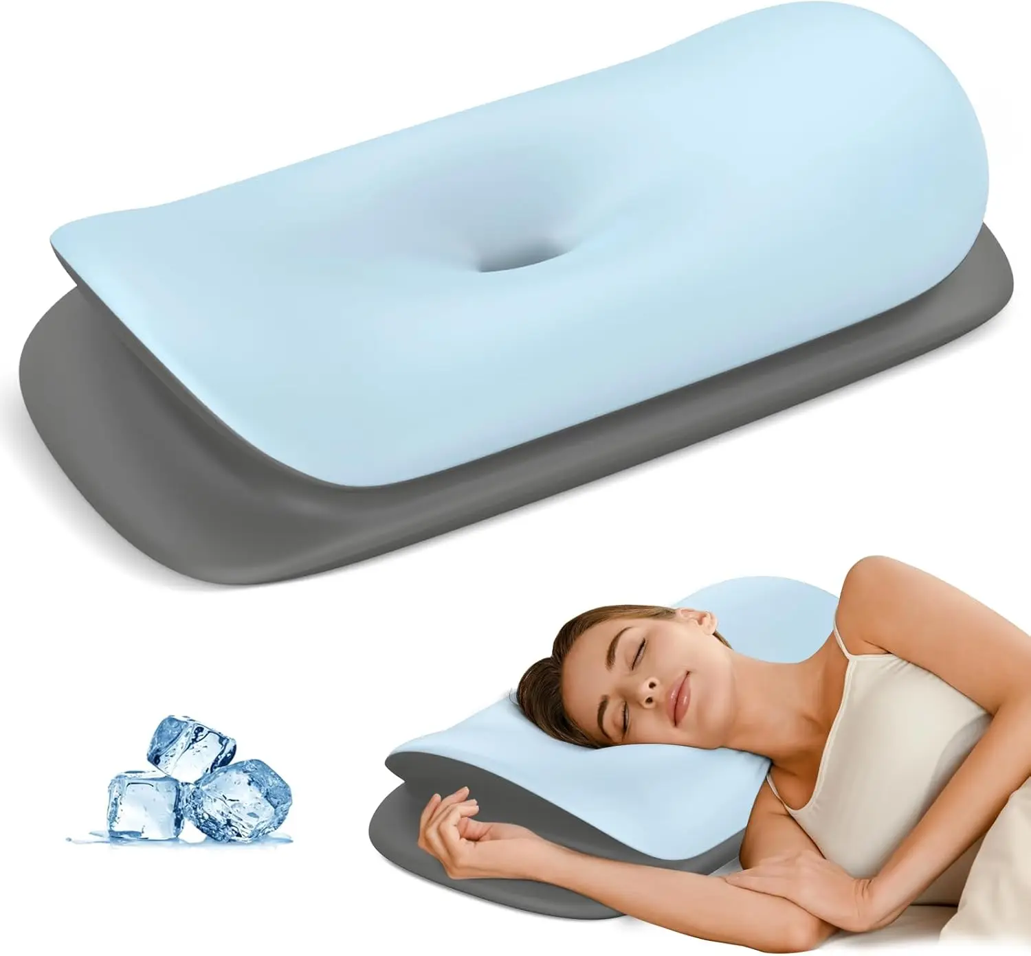

Ergonomic Memory Foam Cervical Pillow for Neck Support - Breathable Cover, Adjustable Height for All Sleep Positions