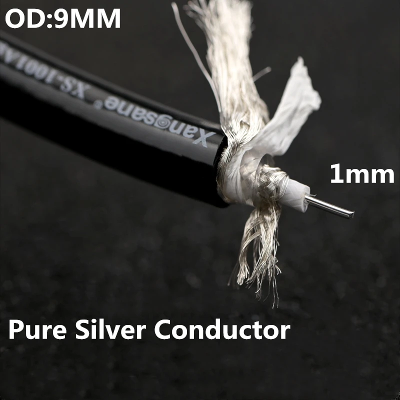 HIFI Sterling Silver Signal Line Shielded Coaxial HiFi Audio Bulk Cable 17AWG