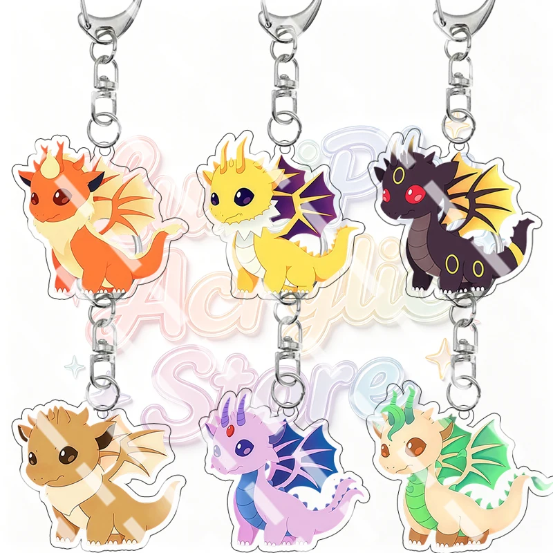 

Cute Cartoon Eevee Umbreon Jolteon Leafeon Transform Dragon Anime Acrylic Keychain Pendant Backpack Charm Gifts for Game Fans