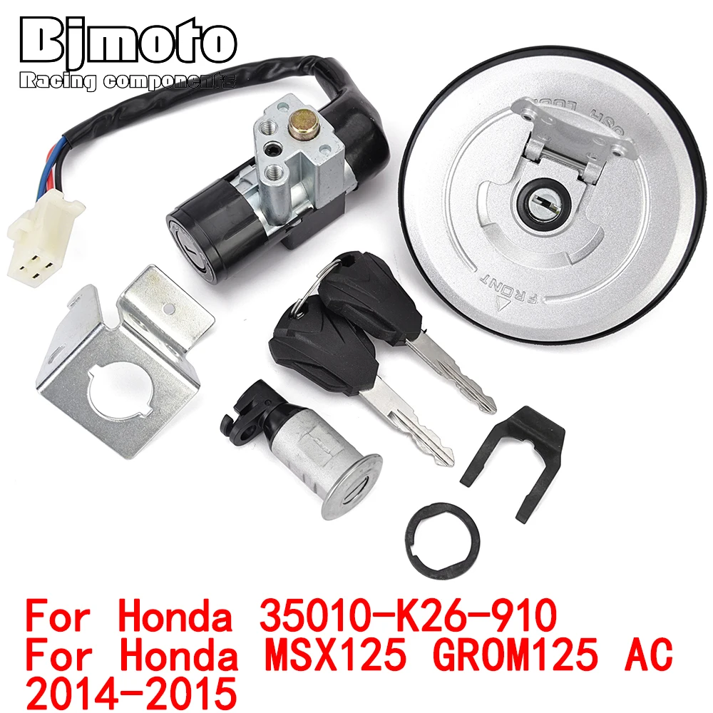 

MSX 125 MSX-125 Fuel Gas Cap Ignition Switch Seat Lock with Key Kit For Honda 35010-K26-910 MSX125 GROM125 AC 2014 2015