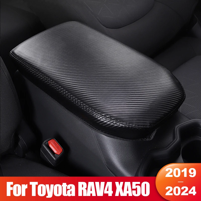 

For Toyota RAV4 XA50 2019 2020 2021 2022 2023 2024 RAV 4 Hybrid PU Leather Car Armrests Storage Box Cover Interior Accessories