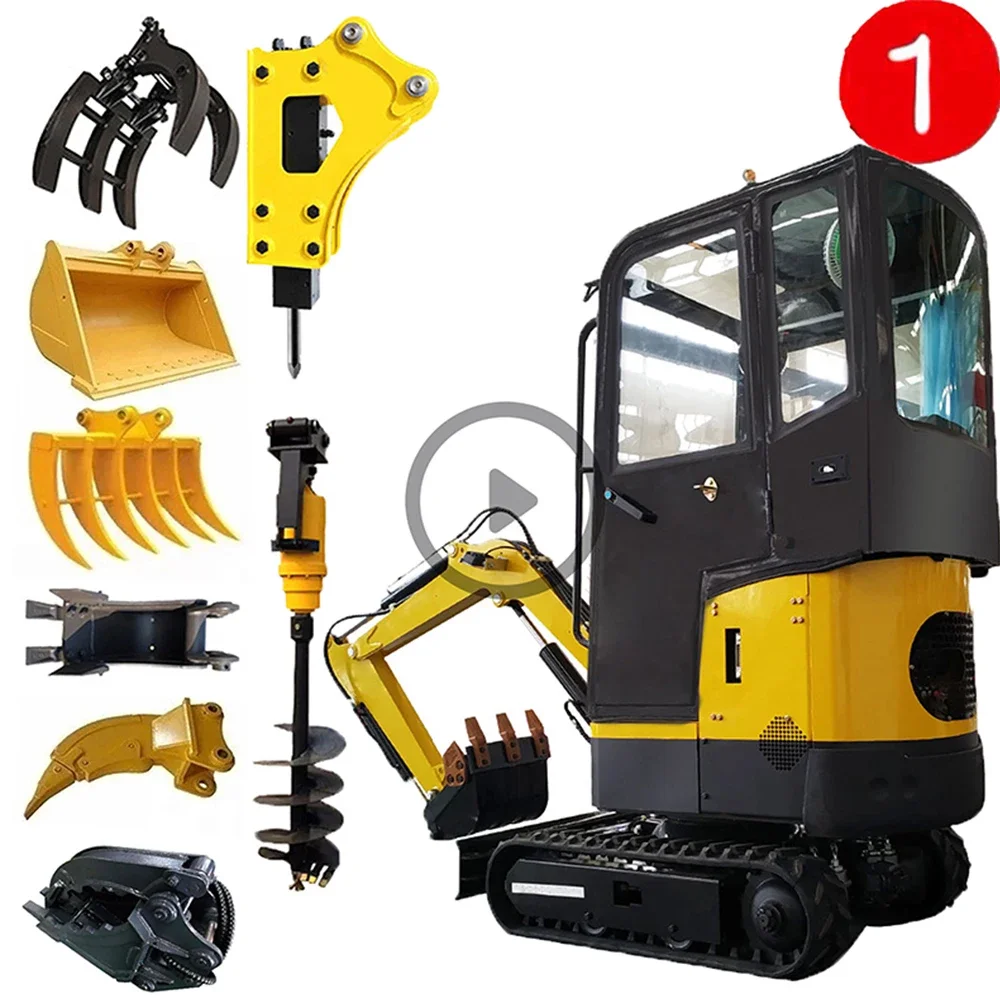ヨーロッパホット販売ハイトップブランド 1Ton 1.5ton 1.8ton 電気油圧マイクロ小型クローラー 1 トンミニディガーバガーミニショベル