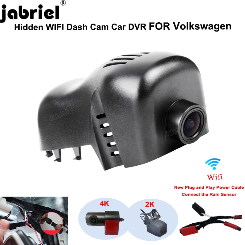 Jabriel Dash Cam 2K 4K Plug and Play Video Recorder for Volkswagen VW Touareg 2010 2011 2012 2013 2014 2015 2016 2017 2018 2019