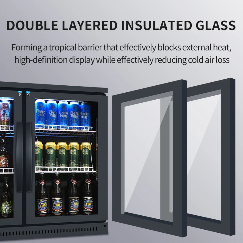 Commercial Bar Counter Frost Free Display Fridge Showcase Fridge Display Cooler Display Fridge Glass 3 Door