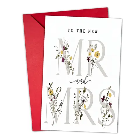 Simple New Wedding Congratulations Card - A Gift for the Newlyweds - Congratulations and Best Wishes Card