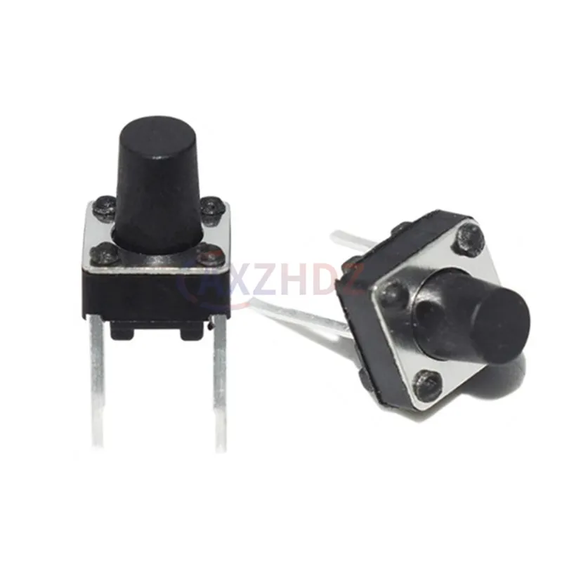 50PCS Middle 2Pin 6×6MM Tactile Switch 6*6*4.3/5/6/7/8/9/10mm Momentary Tactile Tact Push Button Mini Micro Switch DIP