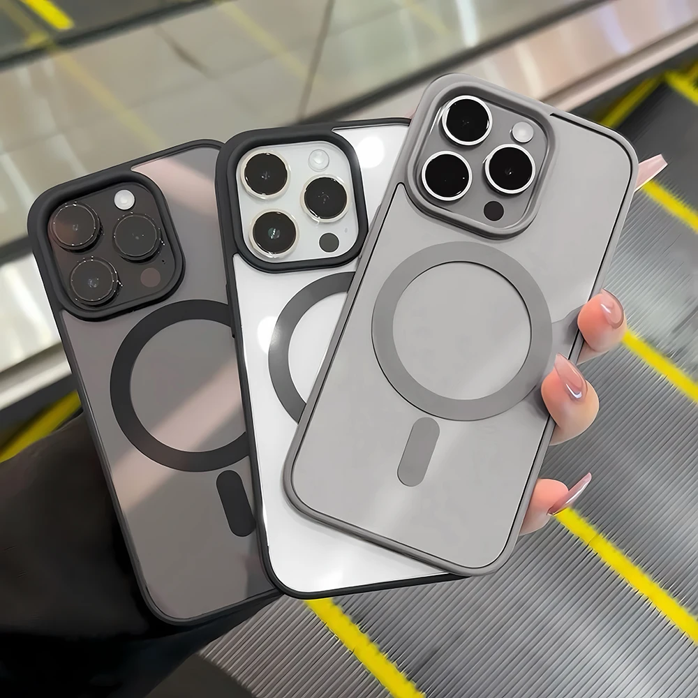 

Original Magnetic Matte For Magsafe Case For iPhone 17 Pro Max 16 15 14 13 12 11 Pro Max Wireless Charge Shockproof Clear Cover