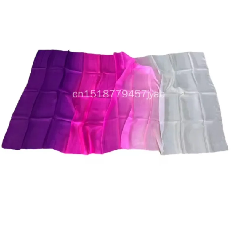 

Горизонтальная 100% настоящая шелковая вуаль, струящаяся вуаль для танца живота, ручная краска, шарф, струящийся, удлиненный, реквизит для выступления на сцене, 300 см