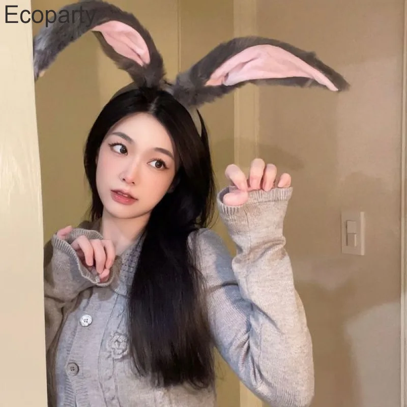 Adult Plush Extra Large Rabbit Ear Headband Women Lovely Bunny Cosplay Headband Dress Accesorios Lolita Hair Hairband