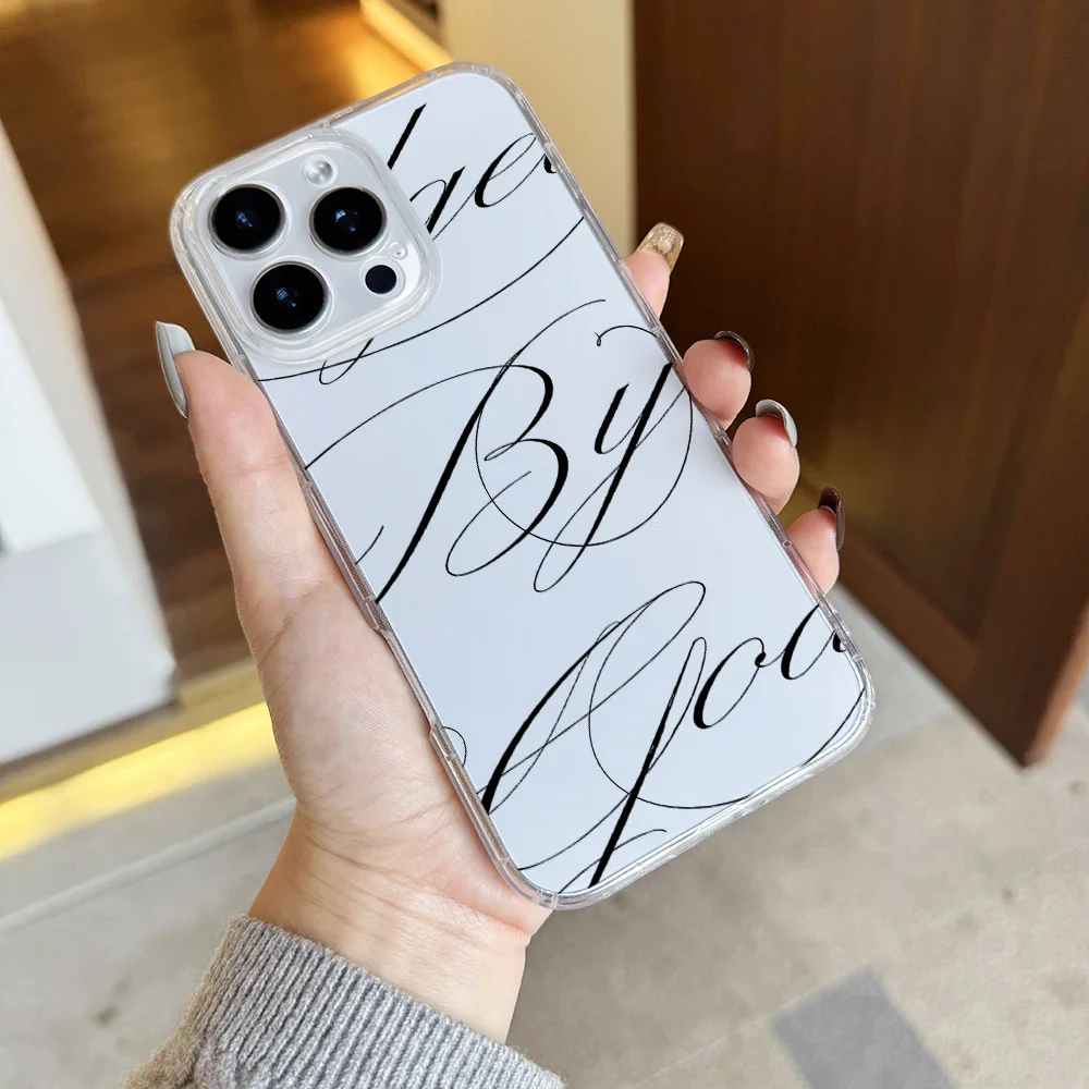 

Elegant handwritten font phone case for iPhone 17 16 15 14 13 12 11 Pro/ Max/Plus shock-proof rear cover anti-fingerprint