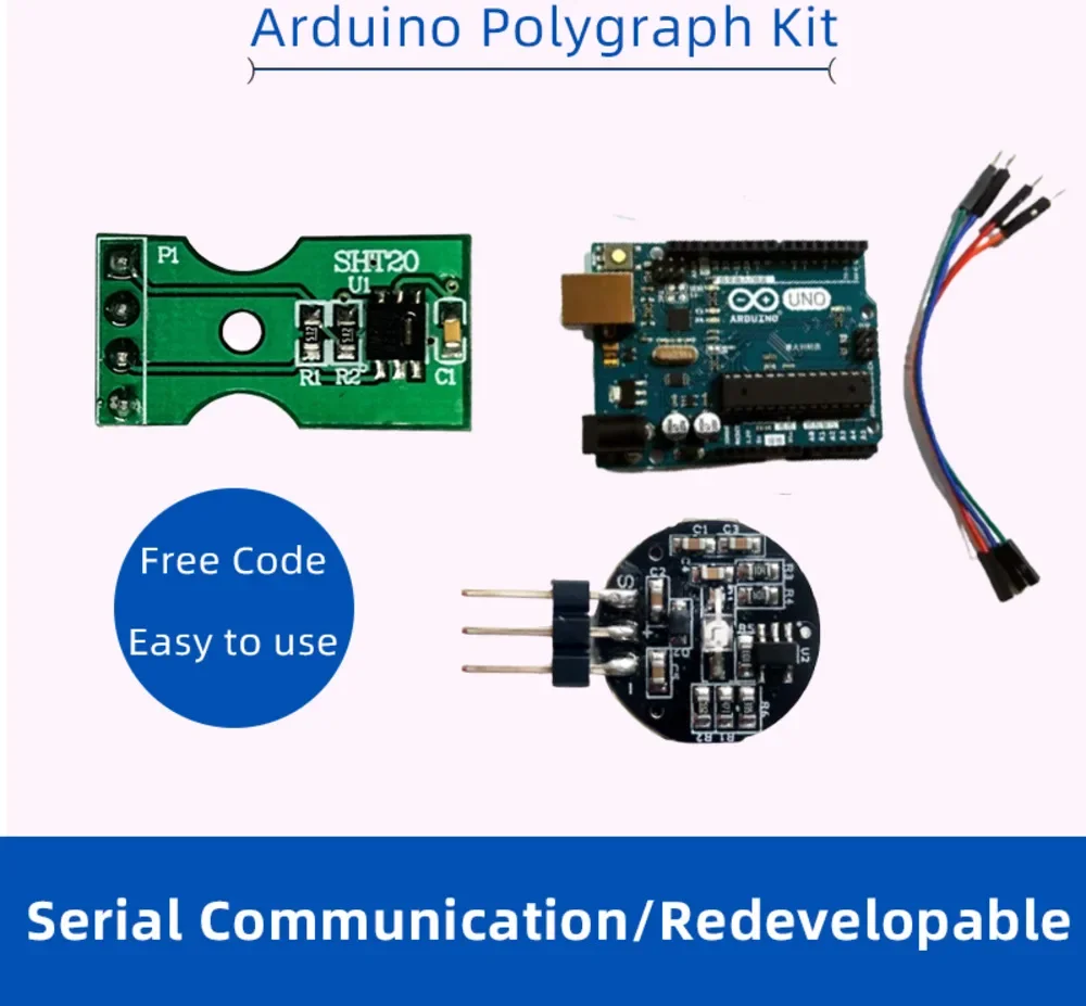 New DIY Polygraph Test Lie Detector for Arduino Kit Pulse EEG Sensor Heart Rate Blood Pressure Sweat Detection