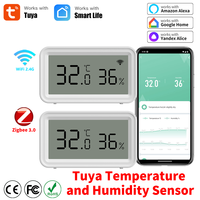 Tuya Zigbee/WiFi Temperature Humidity Sensor Smart Thermometer Hygrometer Home Automation Monitoring APP Voice Control Via Alexa